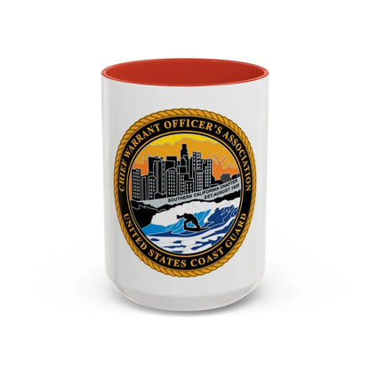 USCG CWO Assoc Surfer (U.S. Coast Guard) Accent Coffee Mug 15oz Red - Go Mug Yourself