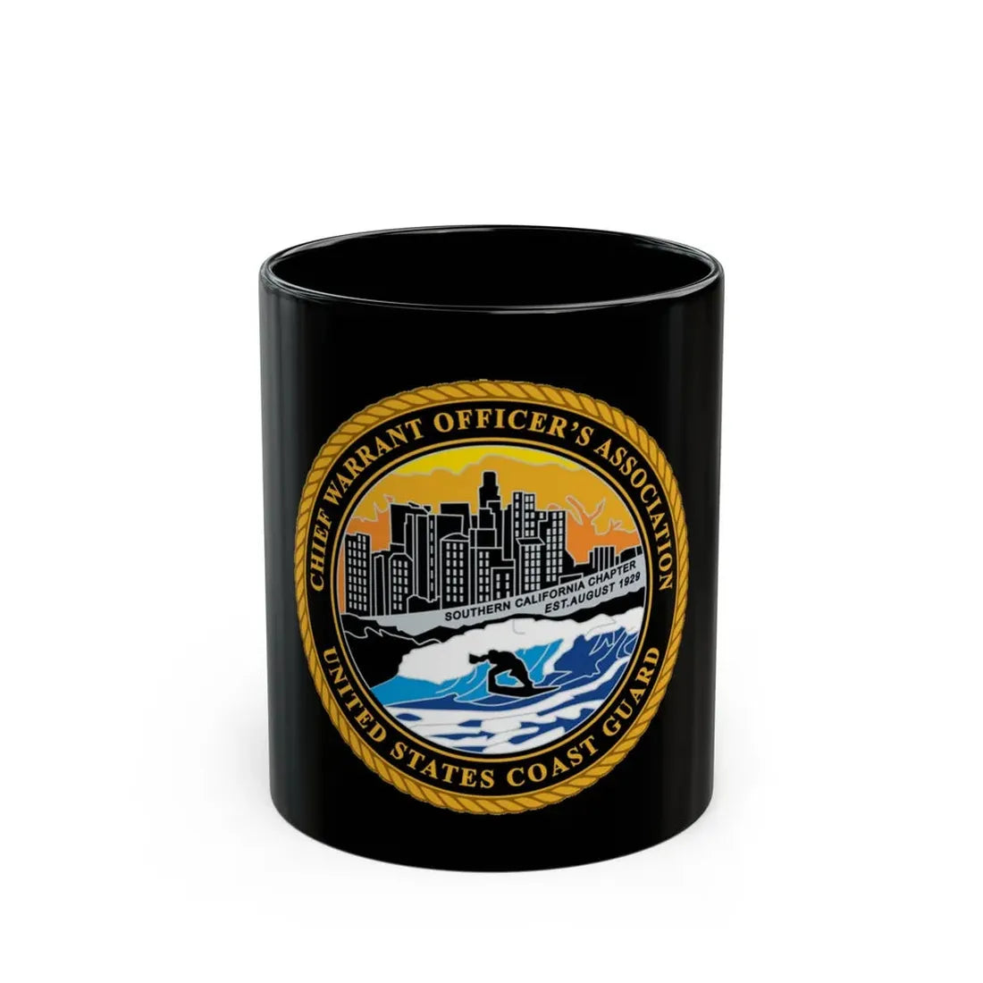 USCG CWO Assoc Surfer (U.S. Coast Guard) Black Coffee Mug 11oz - Go Mug Yourself