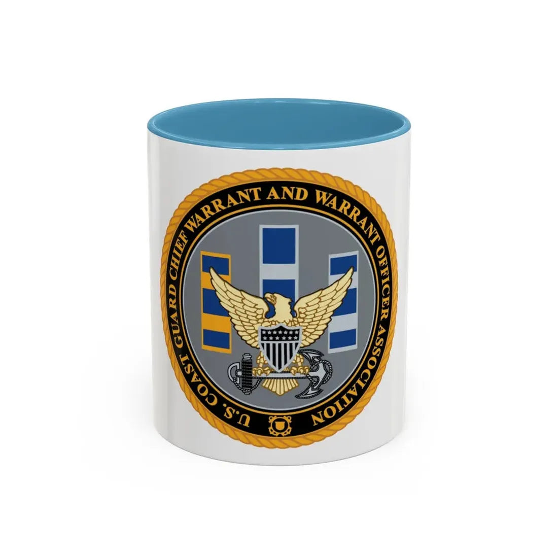 USCG CWO (U.S. Coast Guard) Accent Coffee Mug 11oz Light Blue - Go Mug Yourself
