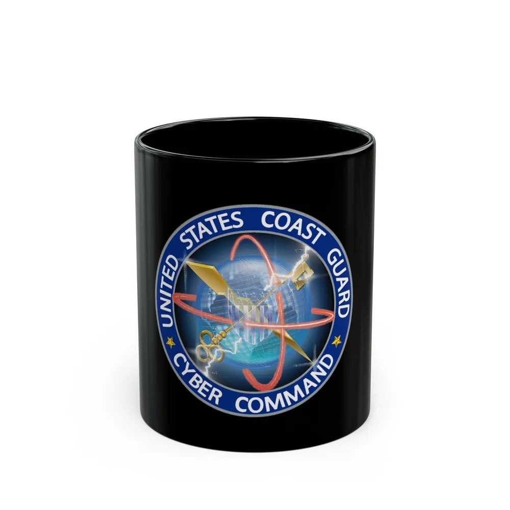 USCG Cyber Command (U.S. Coast Guard) Black Coffee Mug-11oz-Go Mug Yourself