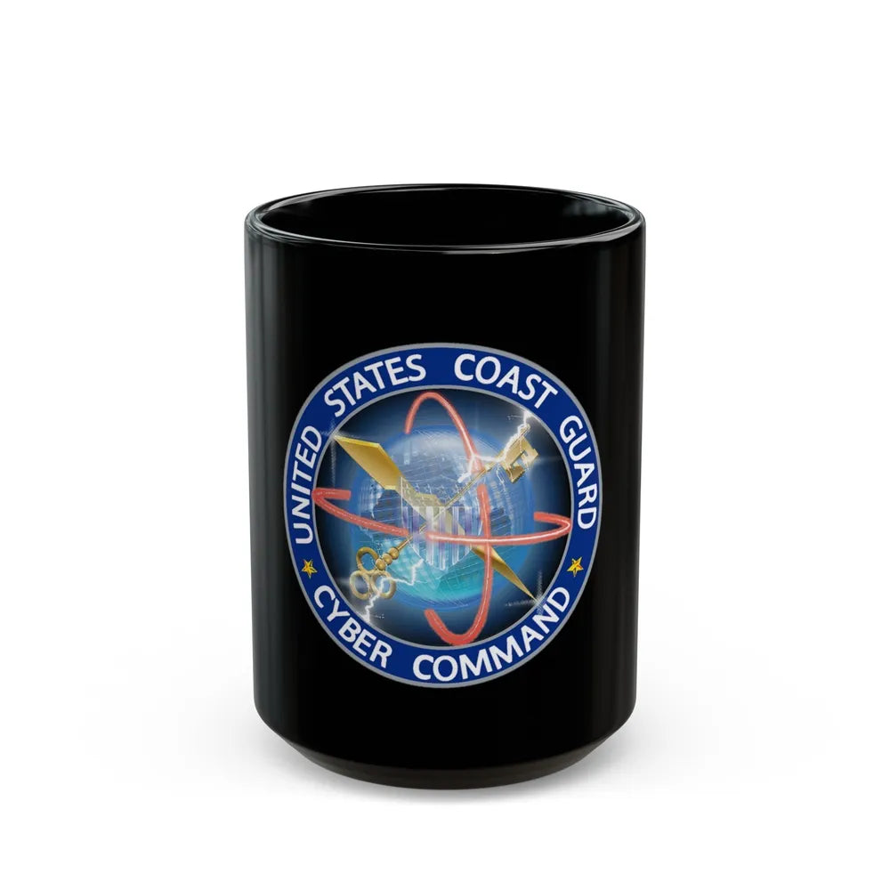 USCG Cyber Command (U.S. Coast Guard) Black Coffee Mug-15oz-Go Mug Yourself