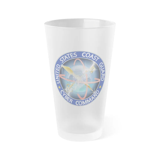 USCG Cyber Command (U.S. Coast Guard) Frosted Pint Glass 16oz-Go Mug Yourself