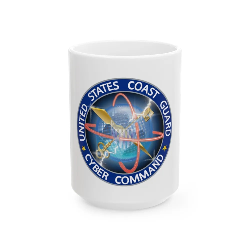 USCG Cyber Command (U.S. Coast Guard) White Coffee Mug-15oz-Go Mug Yourself