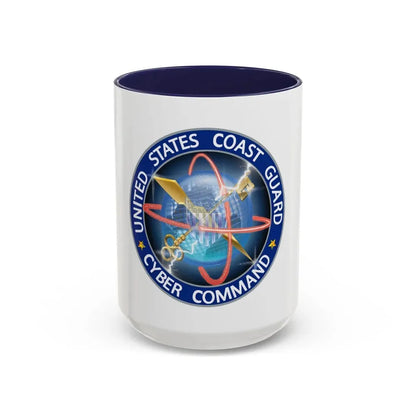 USCG Cyber Command (U.S. Coast Guard) Accent Coffee Mug 15oz Navy - Go Mug Yourself