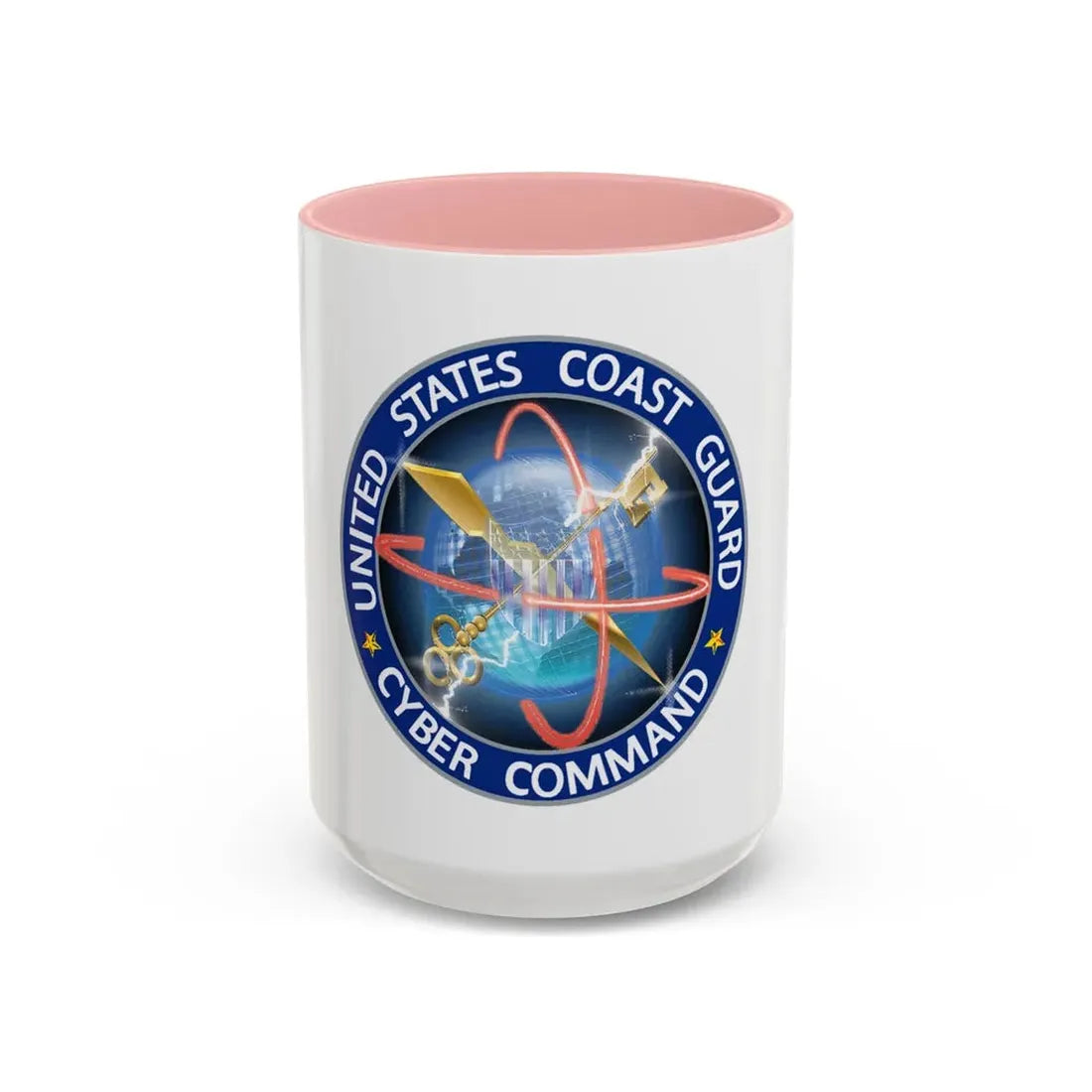 USCG Cyber Command (U.S. Coast Guard) Accent Coffee Mug 15oz Pink - Go Mug Yourself
