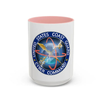 USCG Cyber Command (U.S. Coast Guard) Accent Coffee Mug 15oz Pink - Go Mug Yourself