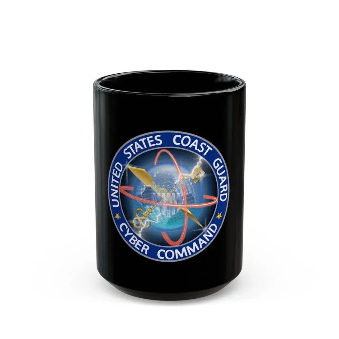 USCG Cyber Command (U.S. Coast Guard) Black Coffee Mug 15oz - Go Mug Yourself