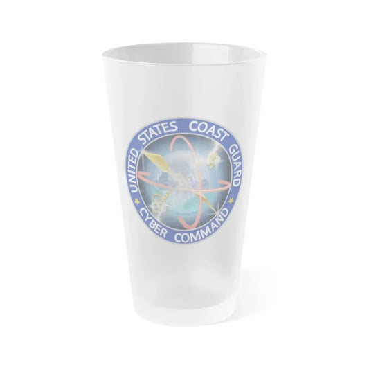 USCG Cyber Command (U.S. Coast Guard) Frosted Pint Glass 16oz Default Title - Go Mug Yourself