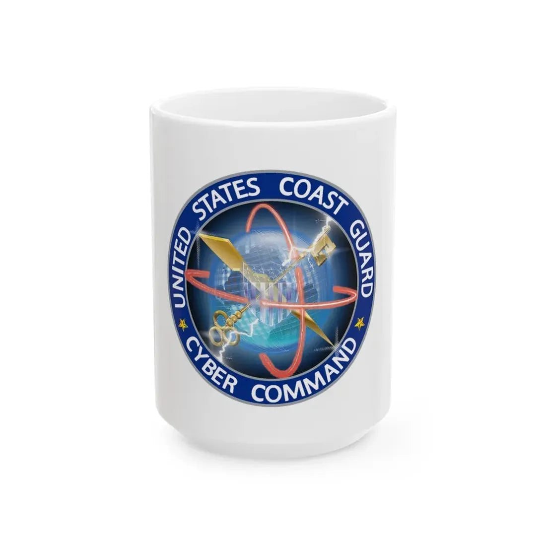 USCG Cyber Command (U.S. Coast Guard) White Coffee Mug 15oz - Go Mug Yourself