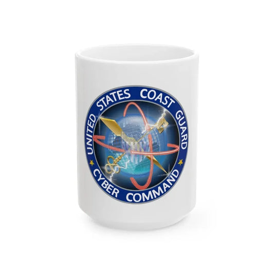 USCG Cyber Command (U.S. Coast Guard) White Coffee Mug 15oz - Go Mug Yourself