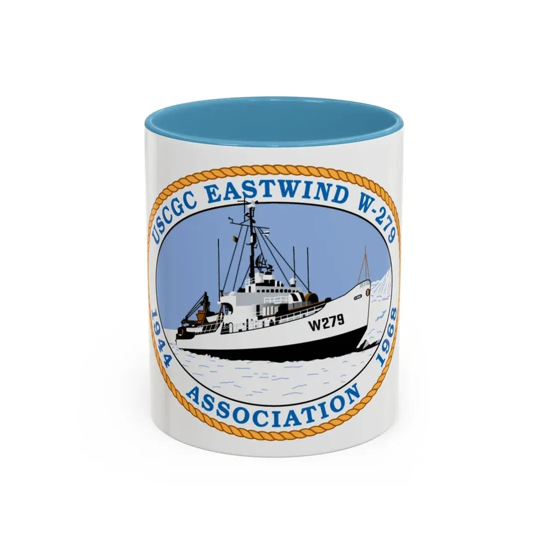 USCG Eastwind W 279 (U.S. Coast Guard) Accent Coffee Mug 11oz Light Blue - Go Mug Yourself