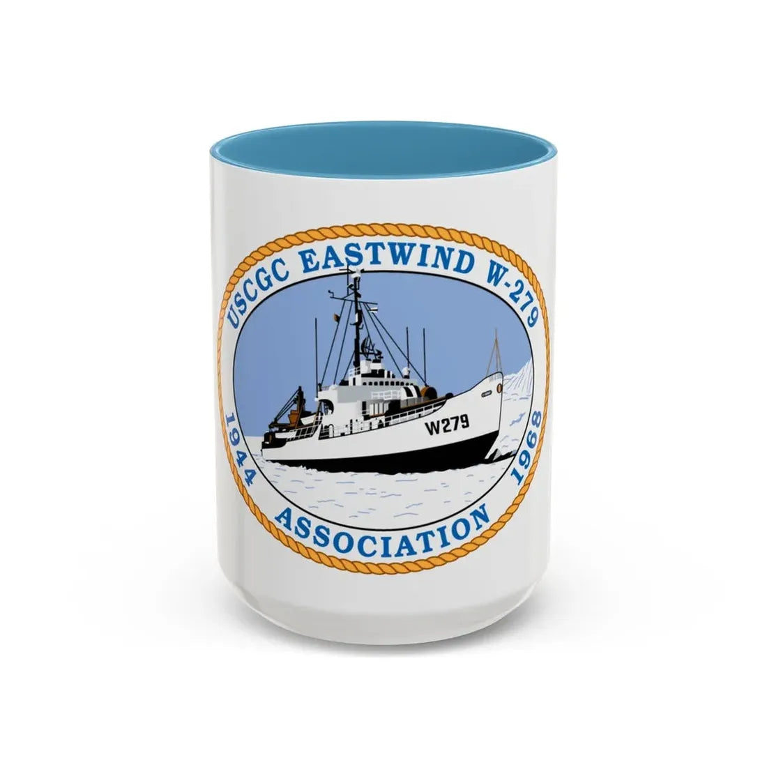 USCG Eastwind W 279 (U.S. Coast Guard) Accent Coffee Mug 15oz Light Blue - Go Mug Yourself