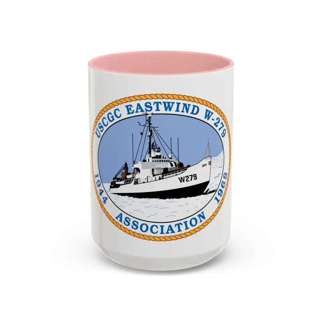USCG Eastwind W 279 (U.S. Coast Guard) Accent Coffee Mug 15oz Pink - Go Mug Yourself