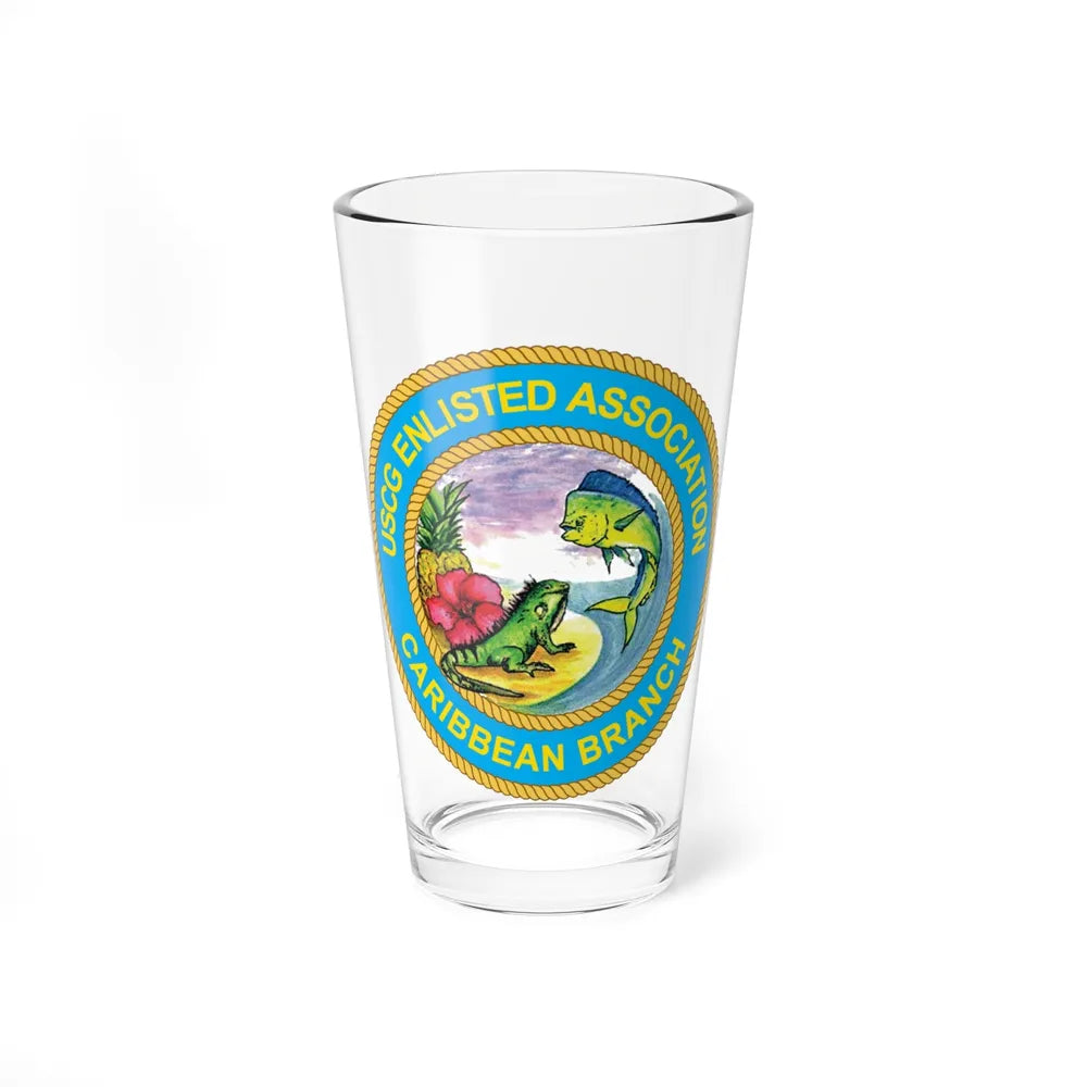 USCG EnlAssocCaribbean Branch (U.S. Coast Guard) Pint Glass 16oz-16oz-Go Mug Yourself