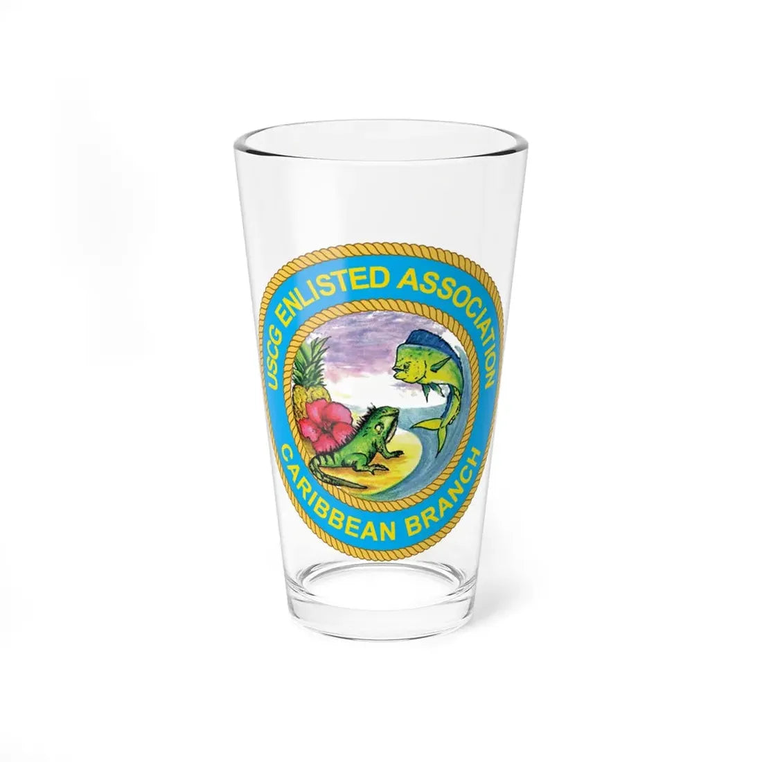 USCG EnlAssocCaribbean Branch (U.S. Coast Guard) Pint Glass 16oz 16oz - Go Mug Yourself