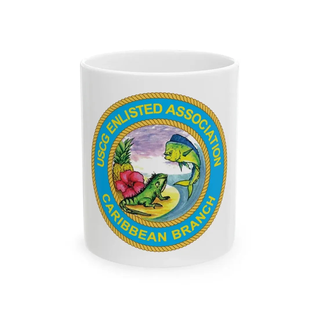 USCG EnlAssocCaribbean Branch (U.S. Coast Guard) White Coffee Mug 11oz - Go Mug Yourself