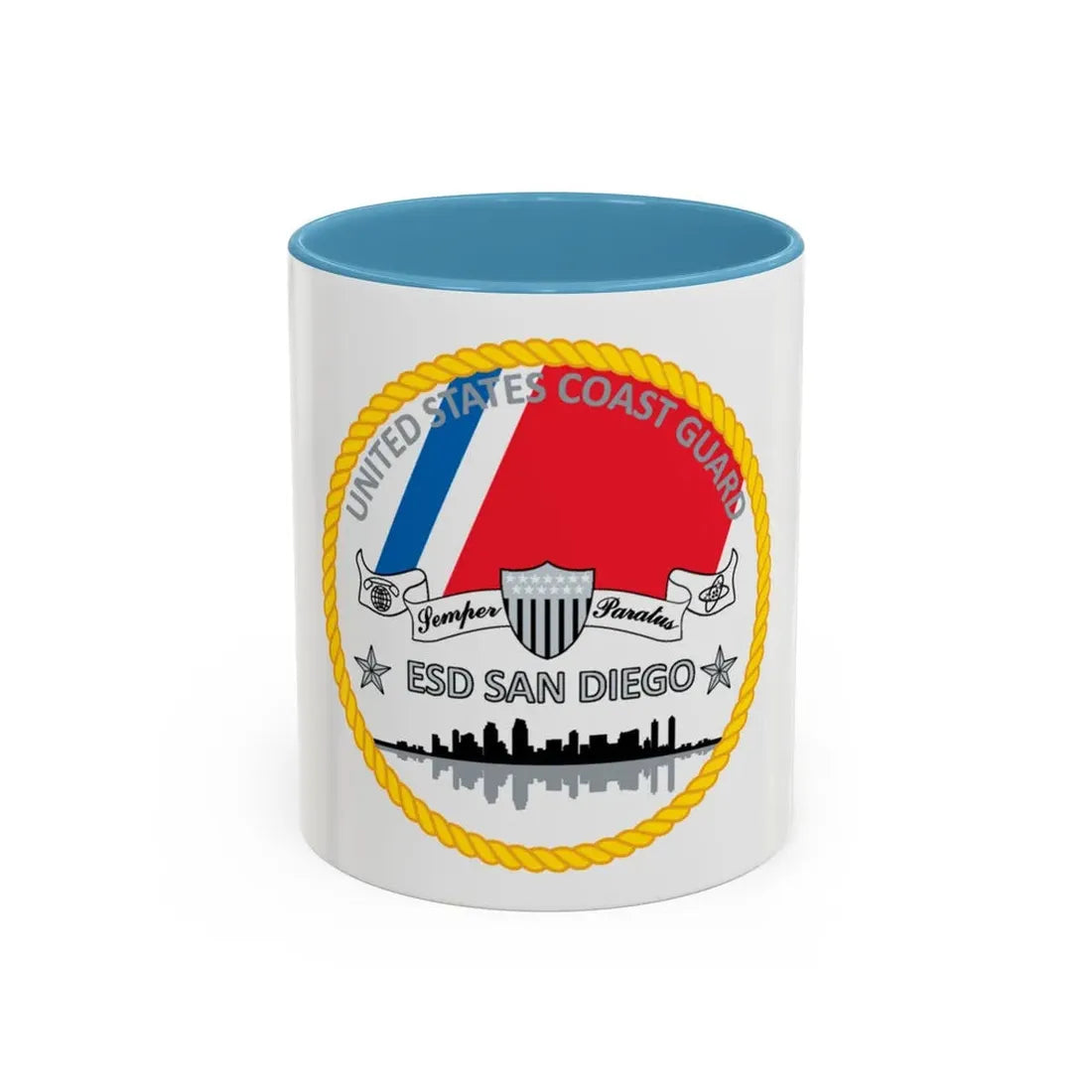 USCG ESD San Diego (U.S. Coast Guard) Accent Coffee Mug 11oz Light Blue - Go Mug Yourself