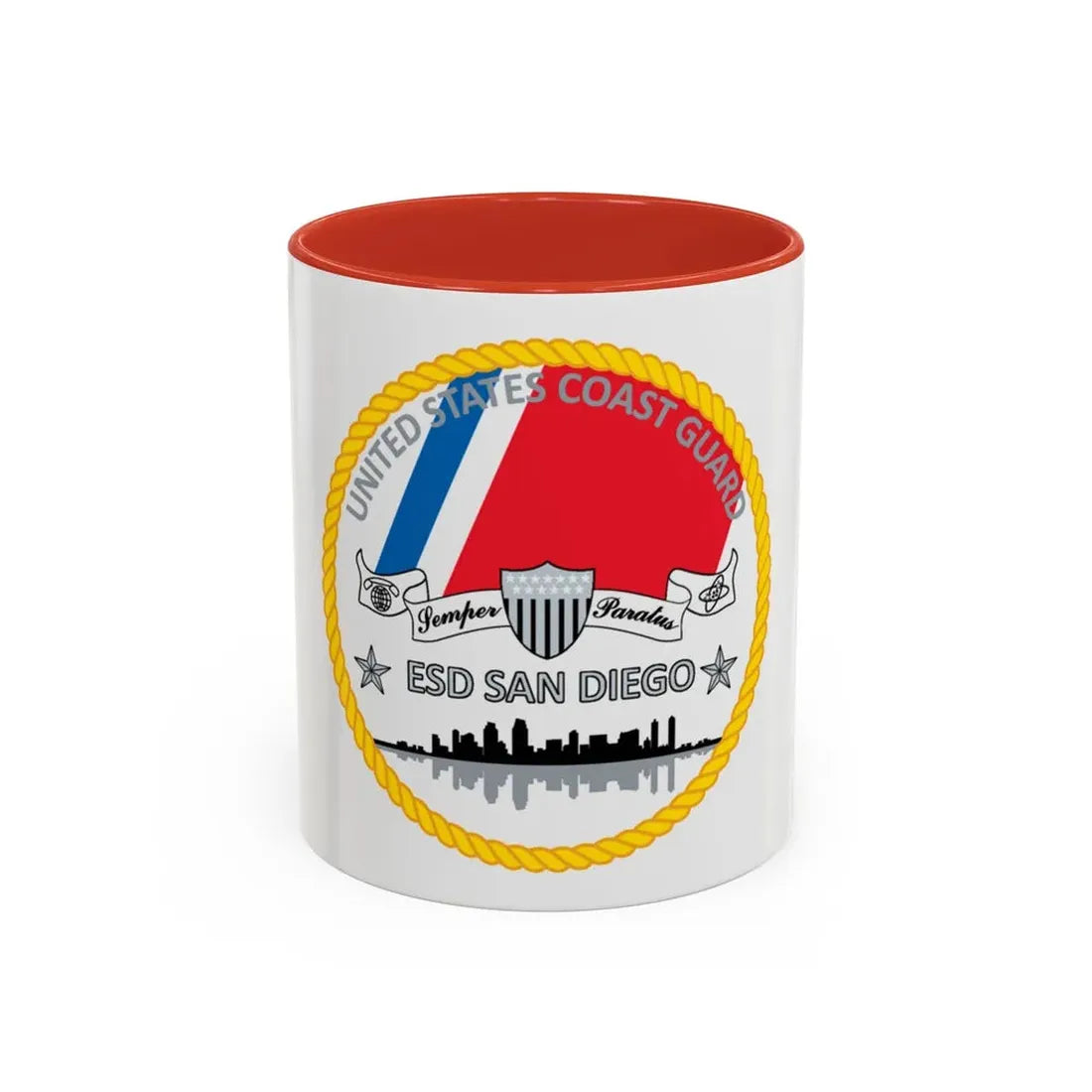 USCG ESD San Diego (U.S. Coast Guard) Accent Coffee Mug 11oz Red - Go Mug Yourself