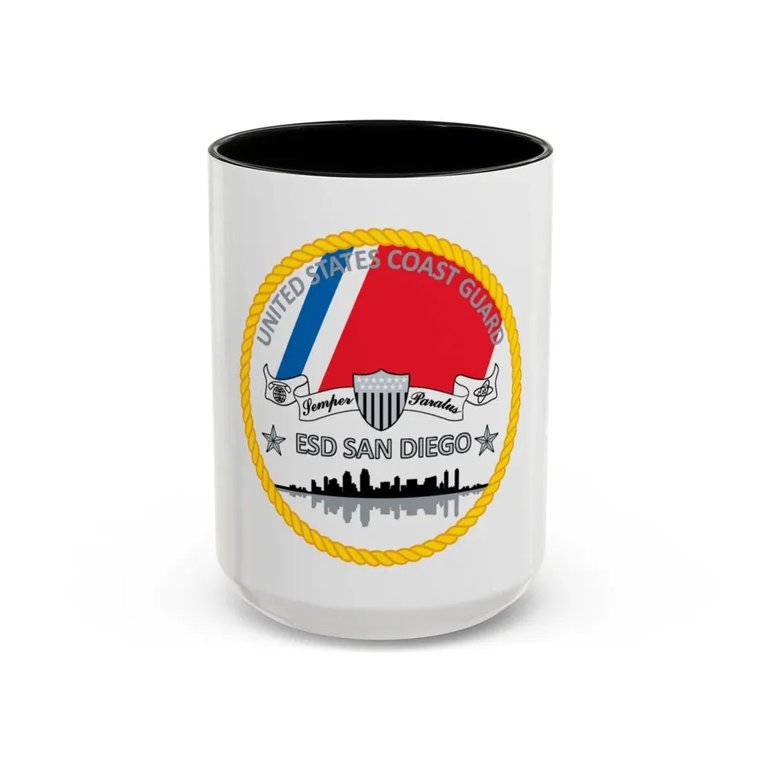 USCG ESD San Diego (U.S. Coast Guard) Accent Coffee Mug 15oz Black - Go Mug Yourself