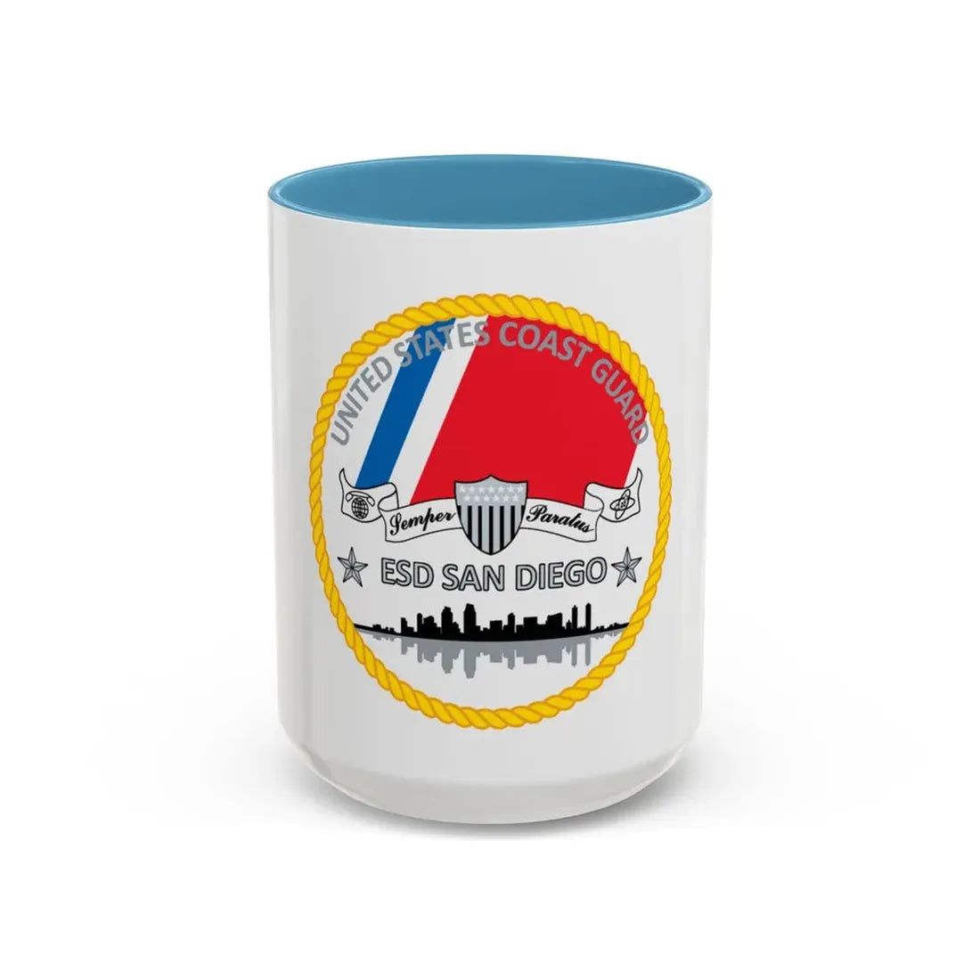 USCG ESD San Diego (U.S. Coast Guard) Accent Coffee Mug 15oz Light Blue - Go Mug Yourself