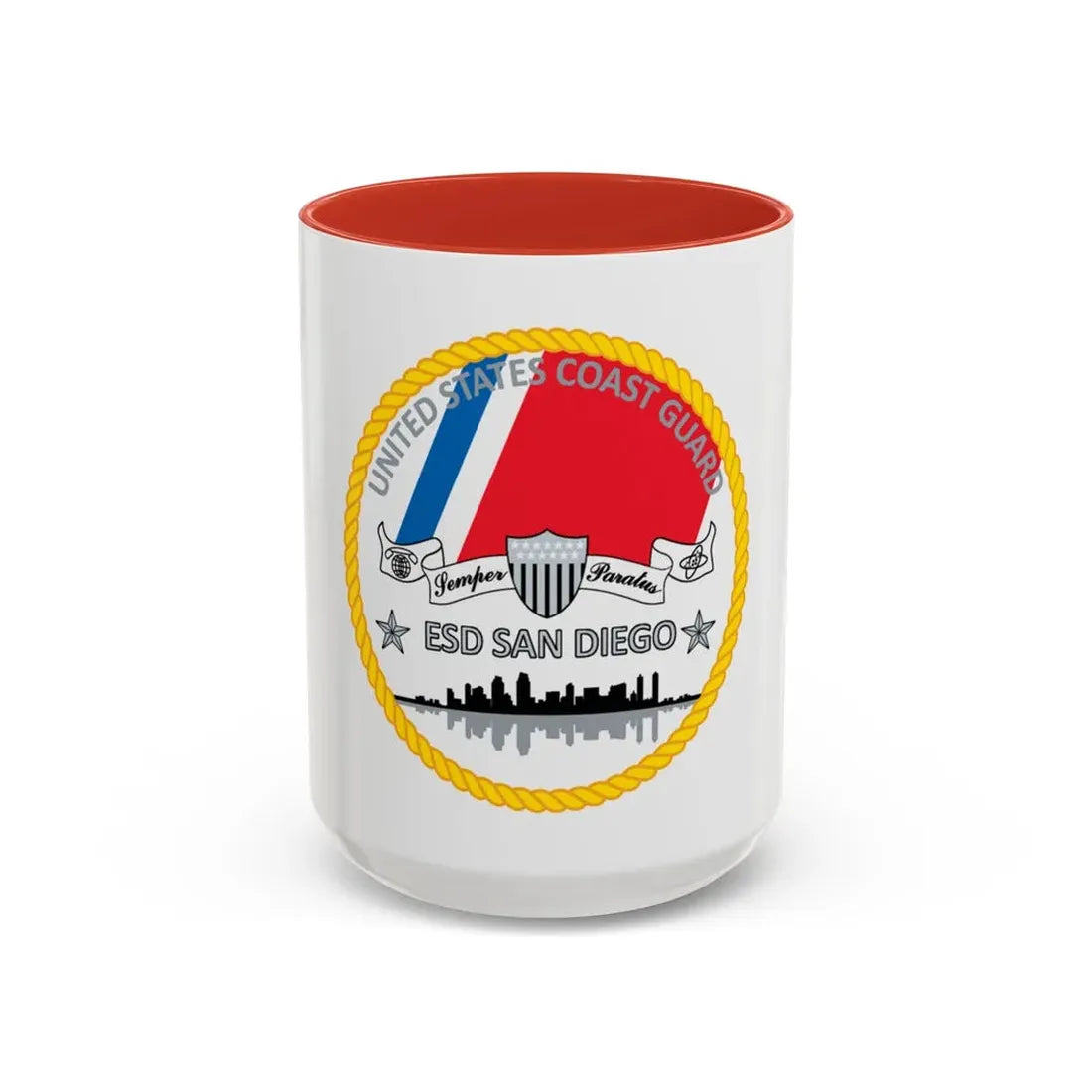 USCG ESD San Diego (U.S. Coast Guard) Accent Coffee Mug 15oz Red - Go Mug Yourself