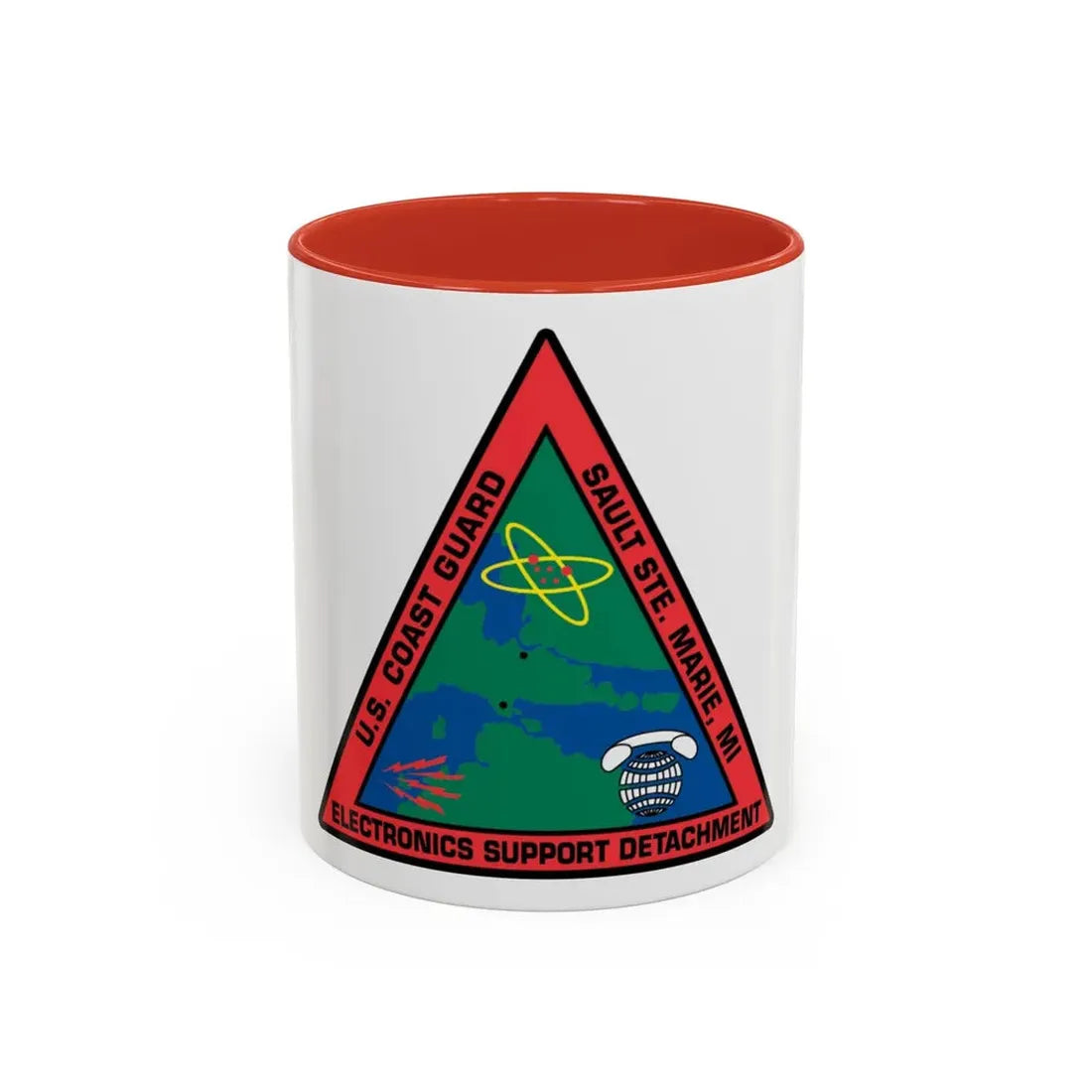 USCG ESD Sault SteMarie MI (U.S. Coast Guard) Accent Coffee Mug 11oz Red - Go Mug Yourself