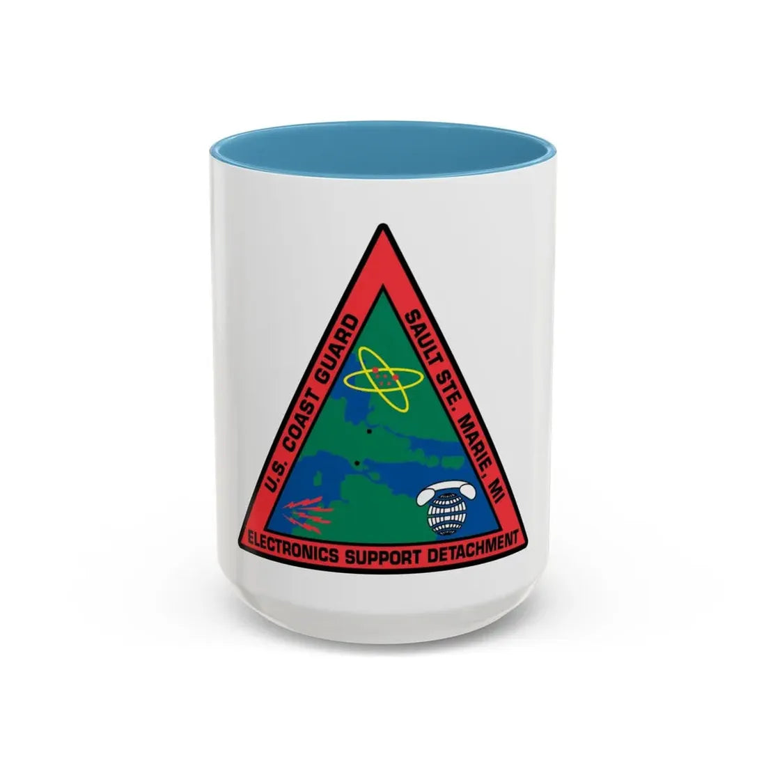 USCG ESD Sault SteMarie MI (U.S. Coast Guard) Accent Coffee Mug 15oz Light Blue - Go Mug Yourself