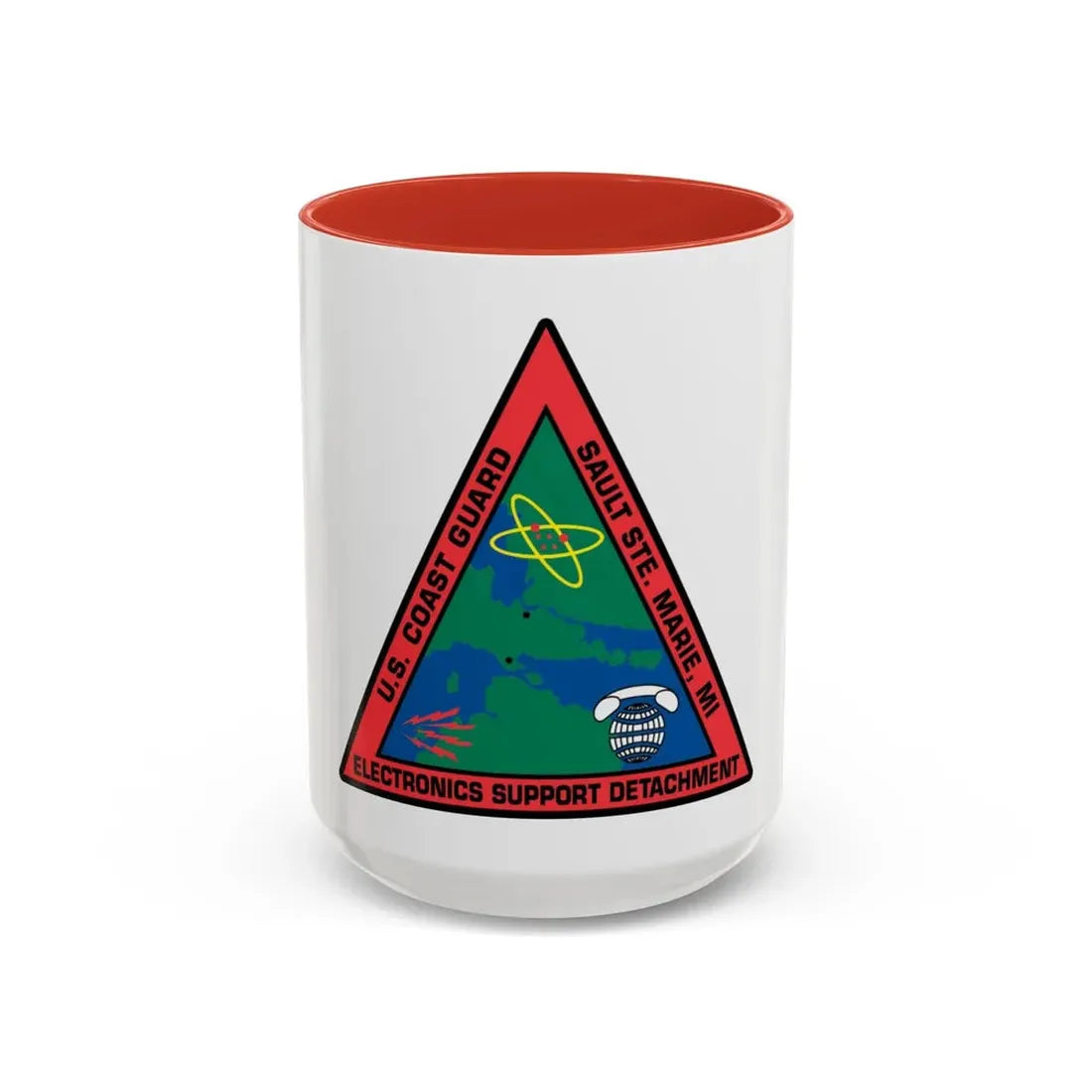 USCG ESD Sault SteMarie MI (U.S. Coast Guard) Accent Coffee Mug 15oz Red - Go Mug Yourself