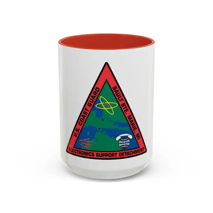 USCG ESD Sault SteMarie MI (U.S. Coast Guard) Accent Coffee Mug 15oz Red - Go Mug Yourself