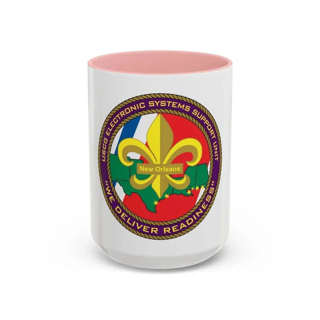 USCG ESSU New Orleans (U.S. Coast Guard) Accent Coffee Mug 15oz Pink - Go Mug Yourself