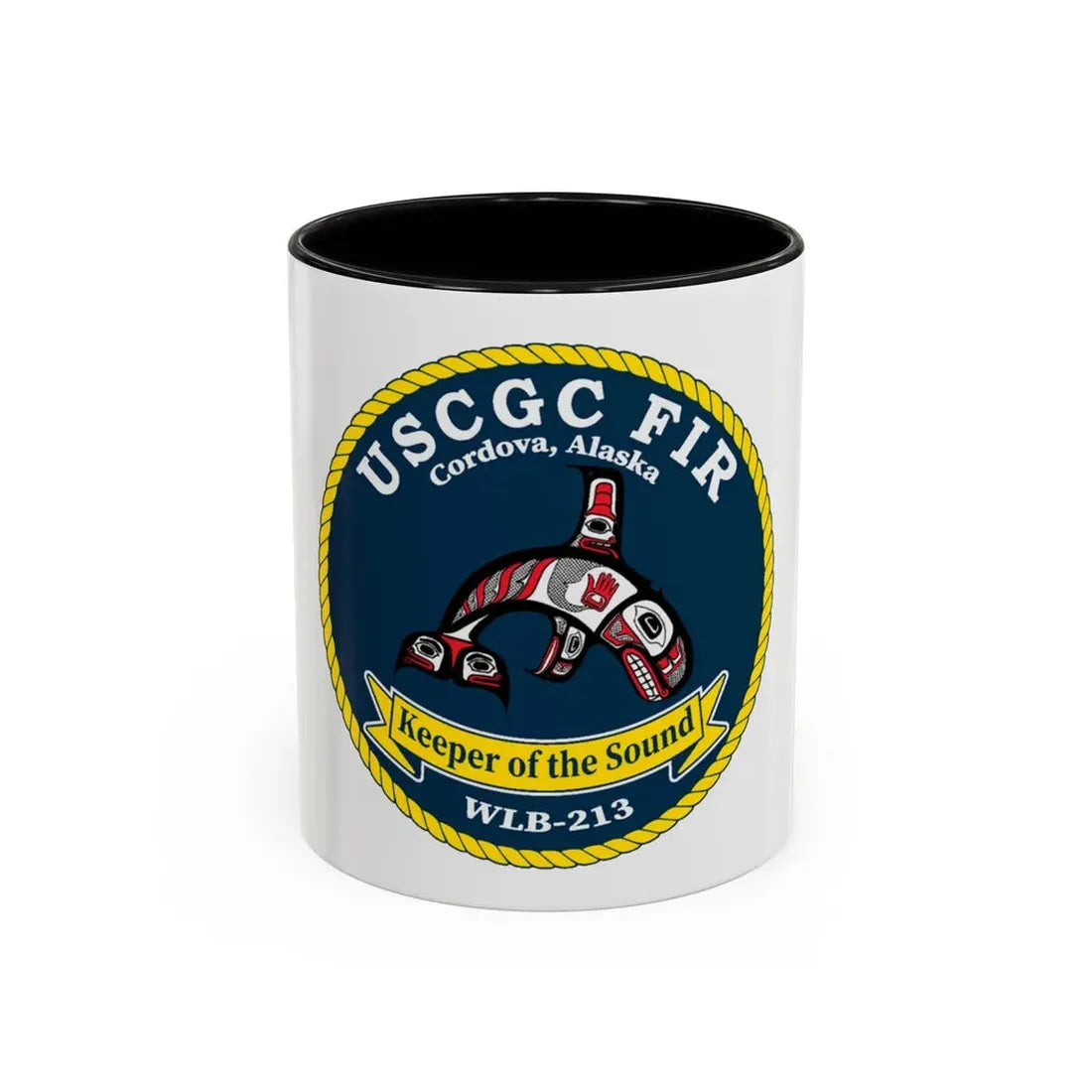 USCG FIR WLB 213 (U.S. Coast Guard) Accent Coffee Mug 11oz Black - Go Mug Yourself