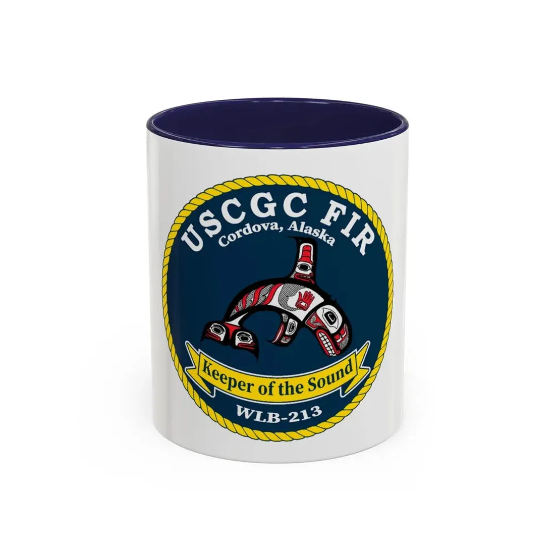 USCG FIR WLB 213 (U.S. Coast Guard) Accent Coffee Mug 11oz Navy - Go Mug Yourself