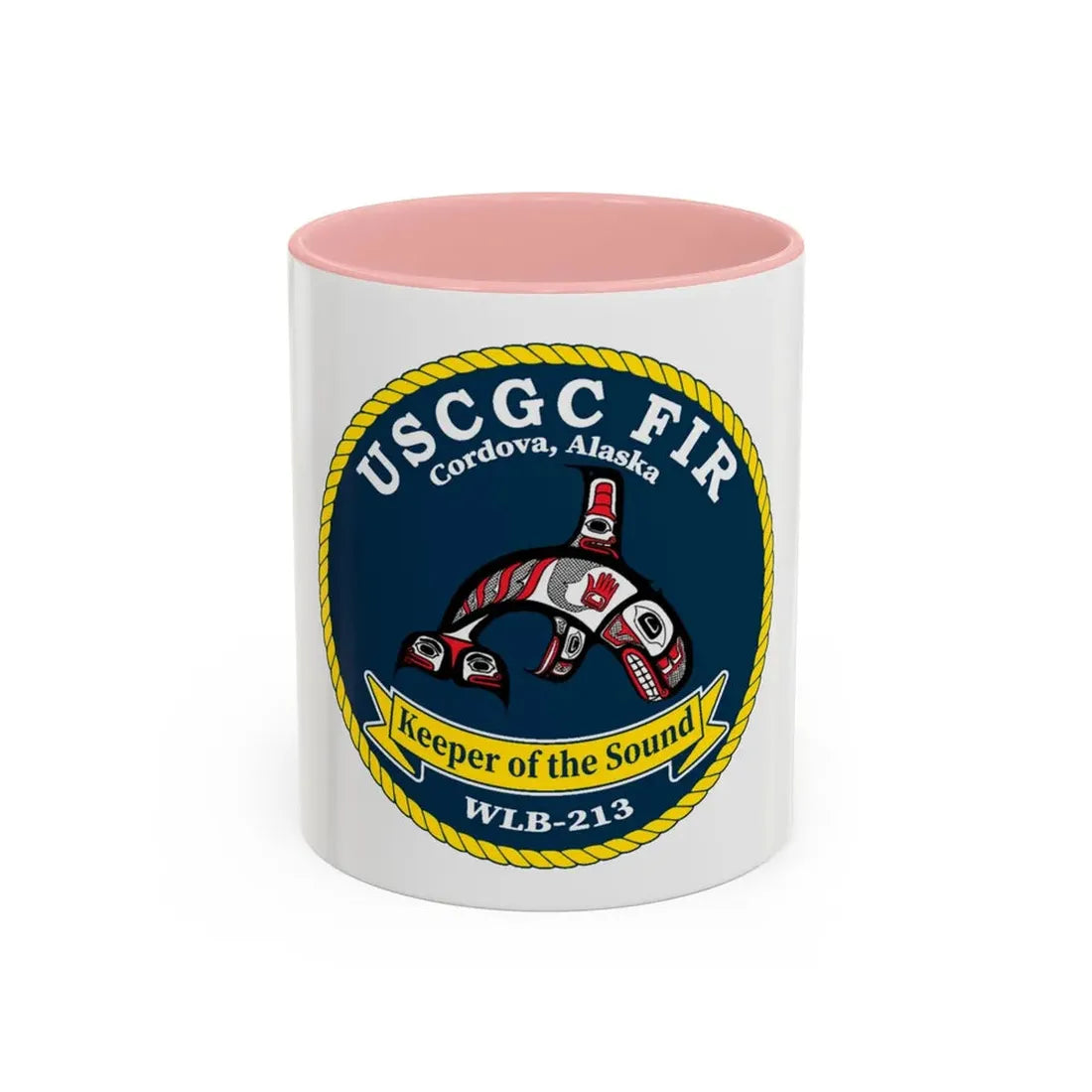 USCG FIR WLB 213 (U.S. Coast Guard) Accent Coffee Mug 11oz Pink - Go Mug Yourself