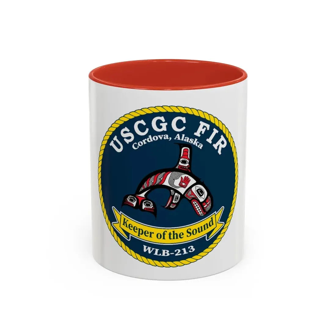 USCG FIR WLB 213 (U.S. Coast Guard) Accent Coffee Mug 11oz Red - Go Mug Yourself