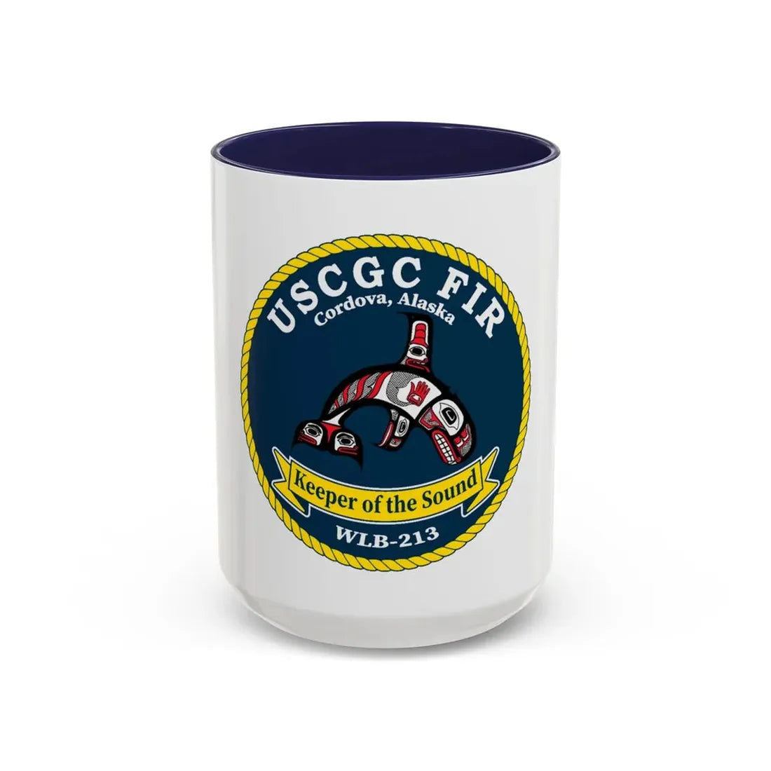 USCG FIR WLB 213 (U.S. Coast Guard) Accent Coffee Mug 15oz Navy - Go Mug Yourself