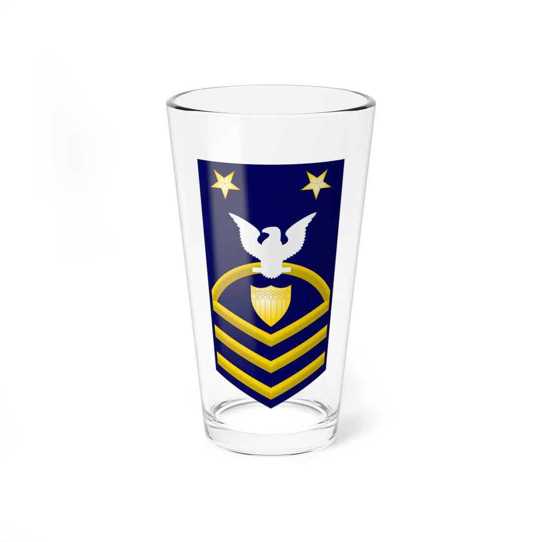 USCG Gold Badge Master Chief Petty Officer Insignia Sleeve (United States) (Military Rank) Pint Glass 16oz 16oz - Go Mug Yourself
