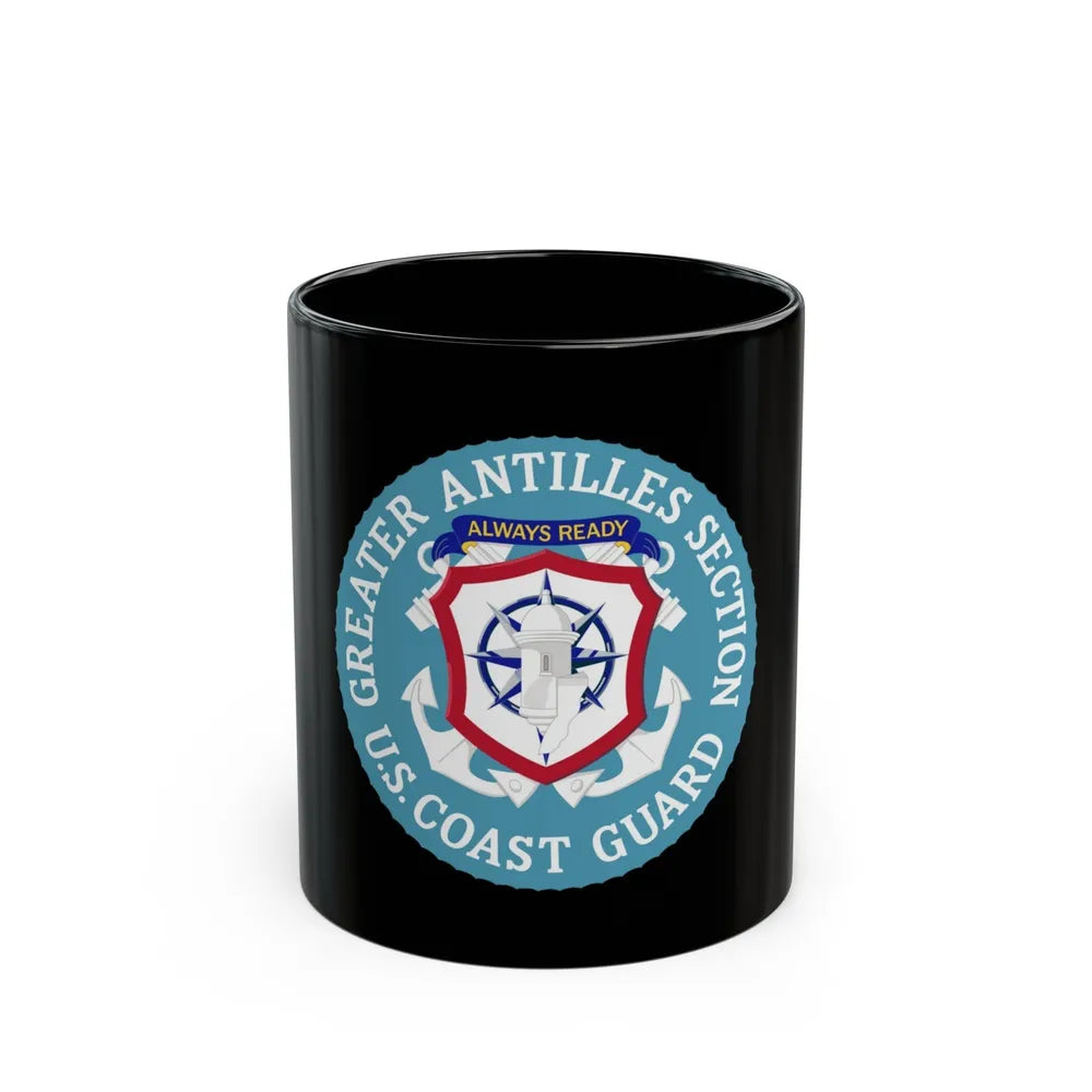 USCG Greater Antilles Section (U.S. Coast Guard) Black Coffee Mug-11oz-Go Mug Yourself