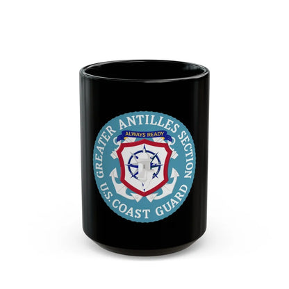 USCG Greater Antilles Section (U.S. Coast Guard) Black Coffee Mug-15oz-Go Mug Yourself