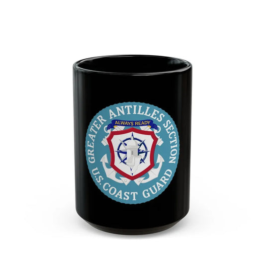 USCG Greater Antilles Section (U.S. Coast Guard) Black Coffee Mug-15oz-Go Mug Yourself