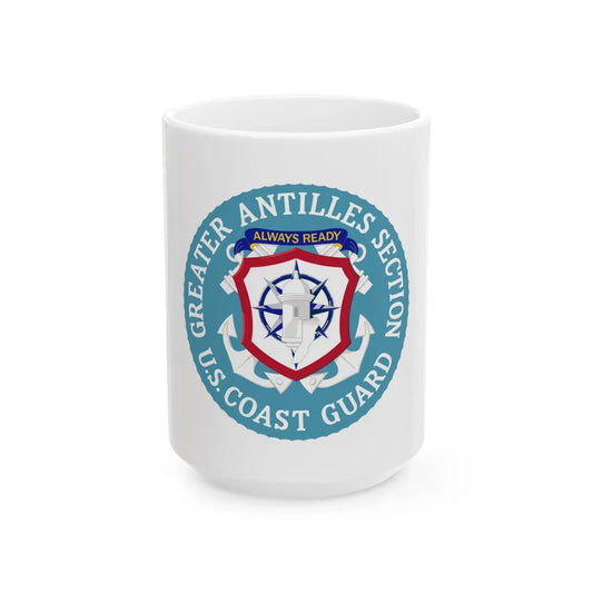 USCG Greater Antilles Section (U.S. Coast Guard) White Coffee Mug-15oz-Go Mug Yourself