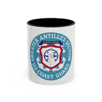 USCG Greater Antilles Section (U.S. Coast Guard) Accent Coffee Mug 11oz Black - Go Mug Yourself