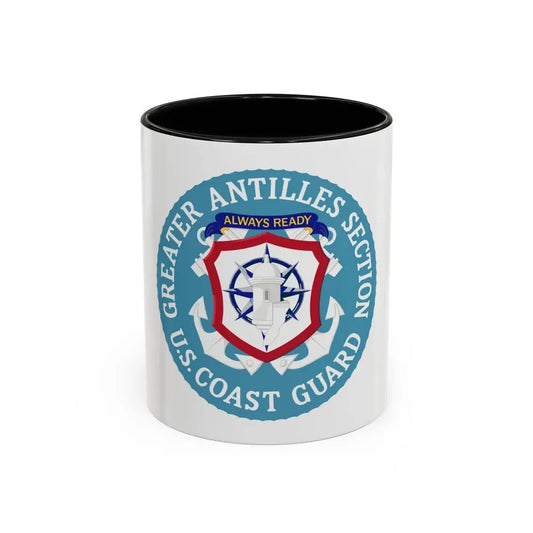 USCG Greater Antilles Section (U.S. Coast Guard) Accent Coffee Mug 11oz Black - Go Mug Yourself