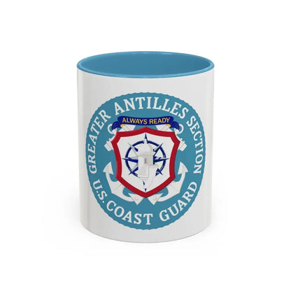 USCG Greater Antilles Section (U.S. Coast Guard) Accent Coffee Mug 11oz Light Blue - Go Mug Yourself