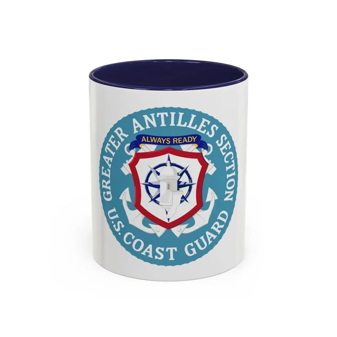 USCG Greater Antilles Section (U.S. Coast Guard) Accent Coffee Mug 11oz Navy - Go Mug Yourself