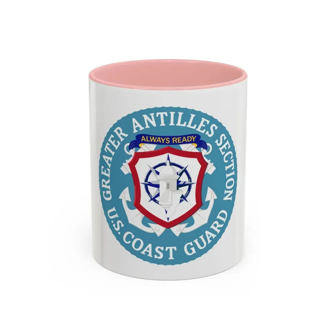 USCG Greater Antilles Section (U.S. Coast Guard) Accent Coffee Mug 11oz Pink - Go Mug Yourself