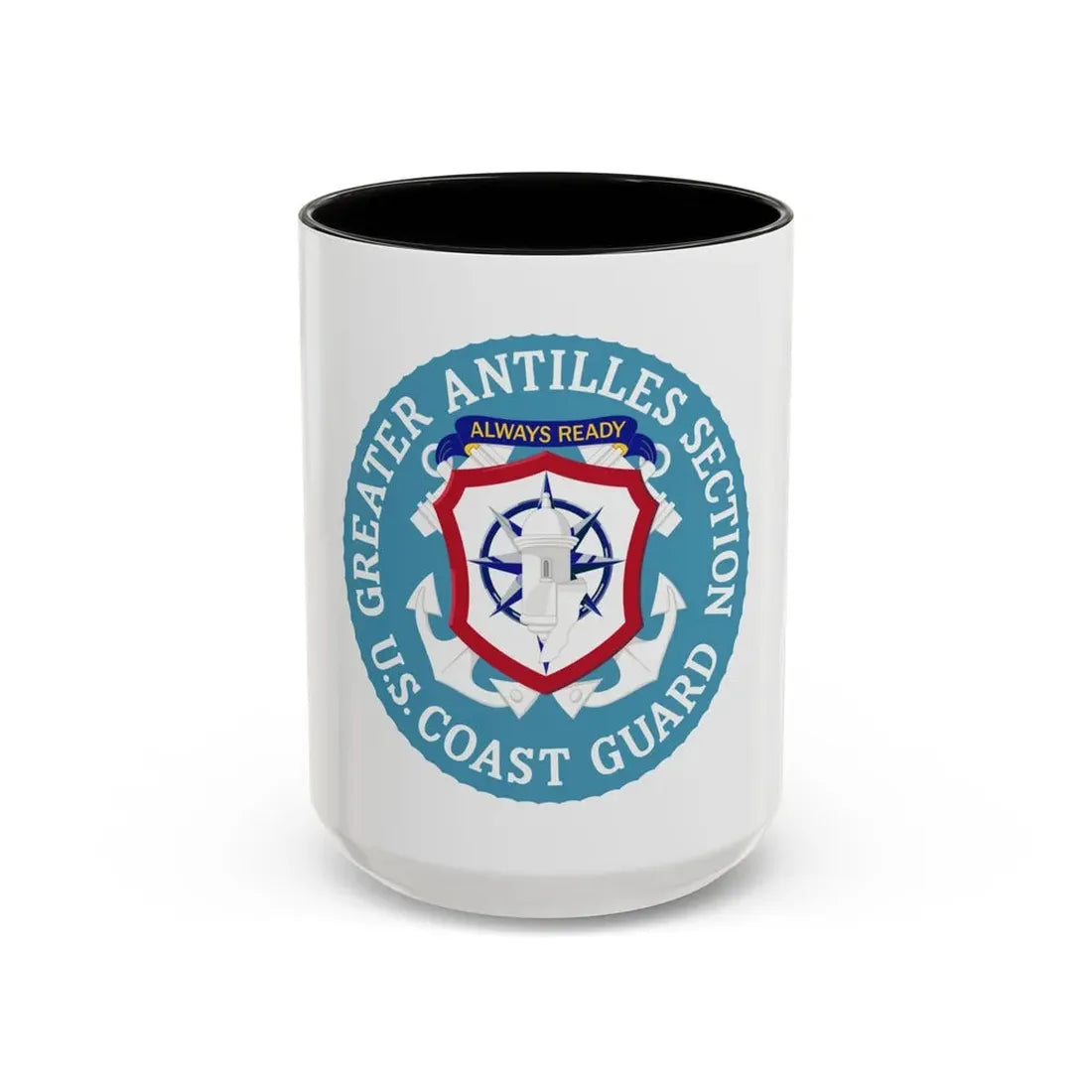 USCG Greater Antilles Section (U.S. Coast Guard) Accent Coffee Mug 15oz Black - Go Mug Yourself