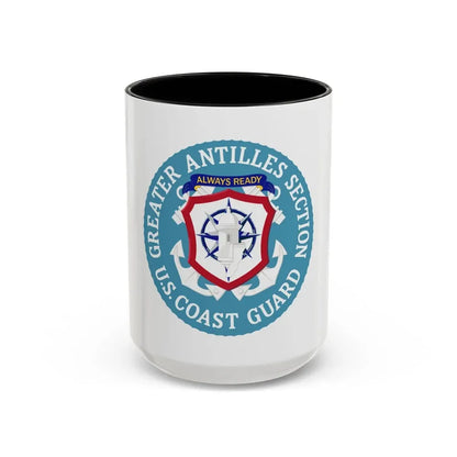 USCG Greater Antilles Section (U.S. Coast Guard) Accent Coffee Mug 15oz Black - Go Mug Yourself