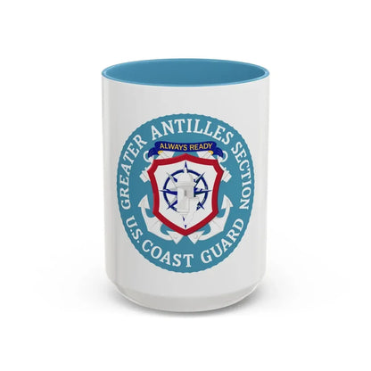 USCG Greater Antilles Section (U.S. Coast Guard) Accent Coffee Mug 15oz Light Blue - Go Mug Yourself