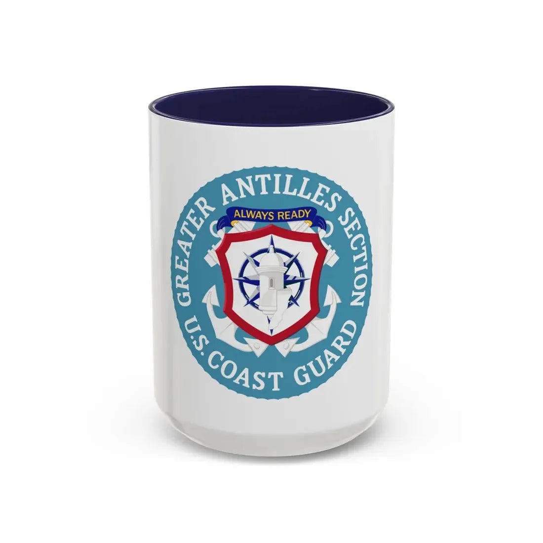 USCG Greater Antilles Section (U.S. Coast Guard) Accent Coffee Mug 15oz Navy - Go Mug Yourself