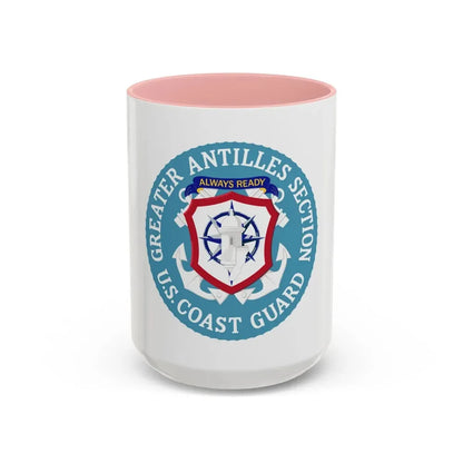 USCG Greater Antilles Section (U.S. Coast Guard) Accent Coffee Mug 15oz Pink - Go Mug Yourself